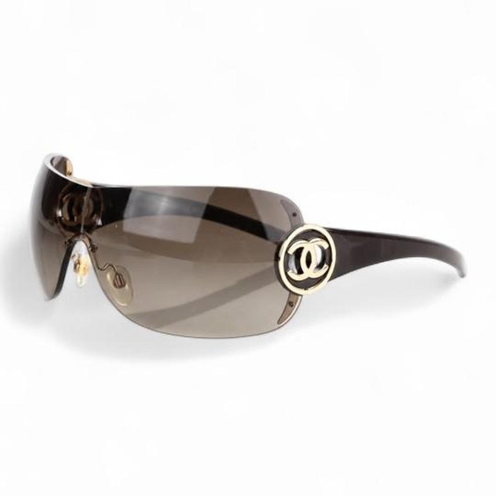 Chanel Vintage 4145 Gradient Shield Logo Sunglasses